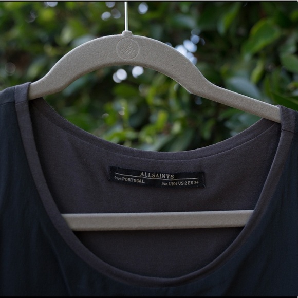 All Saints Black Mini Layered Swing Dress - Picture 3 of 4